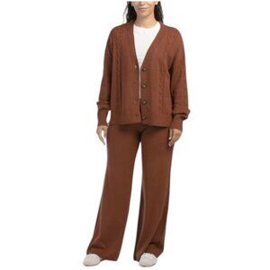 SPLENDID 2pc Cable Cardigan And Wide Leg Pants Set